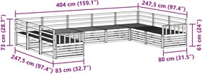 vidaXL Σειρά Καναπέ Εξωτερικού 9 pcs Φυσικό Στερεό Ξύλο Ακακίας