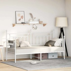 vidaXL Σκελετός κρεβατιού ημέρας Λευκό 75 x 190 cm Ατσάλι