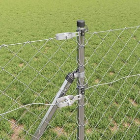 vidaXL Φράκτης από αλυσίδα για σταθερή βάση 25 x 0,4 m Ασημί Δίχτυ