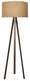 Φωτιστικό δαπέδου Rosling Megapap Mdf/ύφασμα Pvc χρώμα καρυδί/φυσικό 38x38x140εκ.