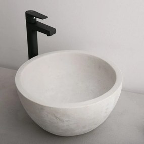 Tema Stone White Ø40 - Επιτραπέζιος Νιπτήρας με Υφή Πέτρας