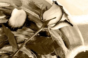 Εικόνα τριαντάφυλλο σε σέπια - 90x60