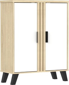 Παπουτσοθήκη-ντουλάπι Shoby pakoworld λευκό-sonoma 70.5x30x91εκ