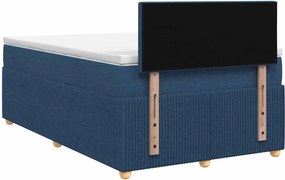 vidaXL Κρεβάτι box spring με στρώμα Μπλε 120 x 190 cm Ύφασμα