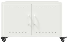 vidaXL Τραπεζάκι Σαλονιού Λευκό 68x50x43,5 εκ. από Ατσάλι