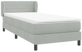 BOX SPRING ΚΡΕΒΑΤΙ ΜΕ ΣΤΡΩΜΑ ΑΝΟΙΧΤΟ ΓΚΡΙ 90X210 CM ΒΕΛΟΥΔΙΝΟ 3317595