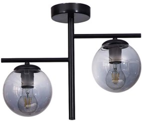 Φωτιστικό Οροφής - Πλαφονιέρα 534LUN5950 42x15x34cm 2xE27 40W Black-Fume Opviq