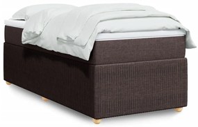 vidaXL Κρεβάτι Boxspring με Στρώμα Σκούρο Καφέ 100x200 εκ. Υφασμάτινο