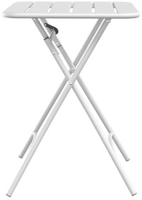 vidaXL Πτυσσόμενο τραπέζι κήπου  Λευκό 55x55x73 εκ. από ατσάλι