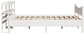 vidaXL Πλαίσιο Κρεβατιού με Κεφαλάρι Λευκό 140x200 εκ. από Μασίφ Πεύκο