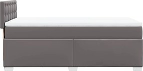 vidaXL Κρεβάτι Boxspring με Στρώμα Γκρι 80 x 200 εκ. Συνθετικό Δέρμα