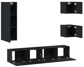 vidaXL Σετ Τηλεοπτικής Ντούσας 5 pcs Μαύρη δρυς 160 x 30 x 30.5 εκ.