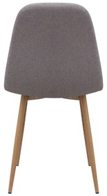 Καρέκλα τραπεζαρίας Iris Megapap ανοιχτό μπεζ ύφασμα - μεταλλικό φυσικό πόδι 43x50x85εκ.