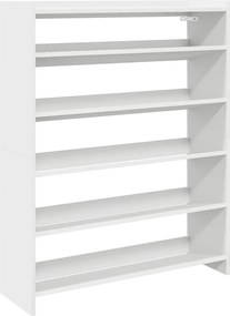 Ράφι παπουτσιών vidaXL Λευκό 80x25x100 cm Κατασκευασμένο ξύλο
