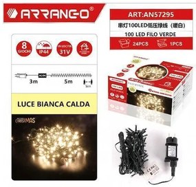 Χριστουγεννιάτικα Λαμπάκια με 100 led Αδιάβροχα IP44, Θερμό Λευκό και 8 Προγράμματα AN57295
