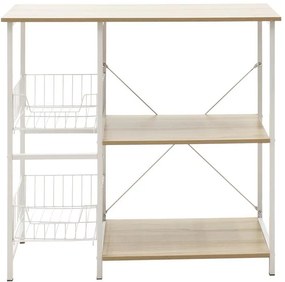 Επιδαπέδια ραφιέρα Noon με MDF χρώμα φυσικό-λευκό 80x34x75εκ 80x34x75 εκ.