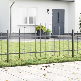 vidaXL Φράκτης Κήπου με Καμπύλη Γκρι 1.7x0.75 μ από Σίδηρο
