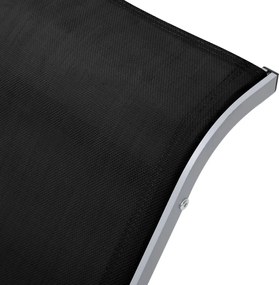 vidaXL Ξαπλώστρα Μαύρη από Textilene και Αλουμίνιο