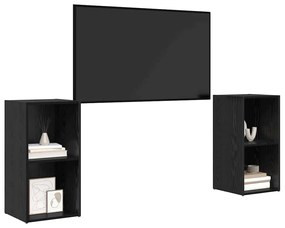vidaXL Σετ επίπλου τηλεόρασης 2 pcs Μαύρη δρυς 72 x 35 x 36.5 cm