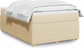 vidaXL Κρεβάτι Boxspring με Στρώμα Κρεμ 120x200 εκ. Υφασμάτινο