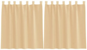 vidaXL Κουρτίνες Voile με βρόχους 2 τεμάχια Άμμος 140x140 cm