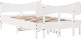 vidaXL Σκελετός Κρεβ. Χωρίς Στρώμα Λευκό 120x190 εκ Μασίφ Πεύκο