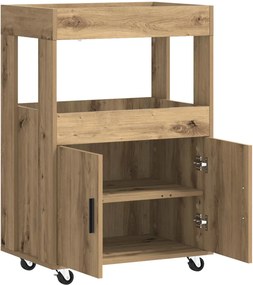 vidaXL Καλάθι Μπαρ Artisan Δρυς 60 x 39.5 x 89 εκ. Επεξεργασμένο Ξύλο