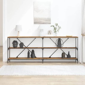 vidaXL Τραπέζι Κονσόλας με ράφι Παλιό Ξύλο 200 x 30 x 75 εκ