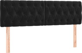 vidaXL Κρεβάτι Boxspring με Στρώμα Μαύρο 140x200 εκ. Βελούδινο