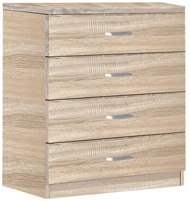 Συρταριέρα Killian με 4 συρτάρια sonoma 80x40x80εκ 80x40x80 εκ.