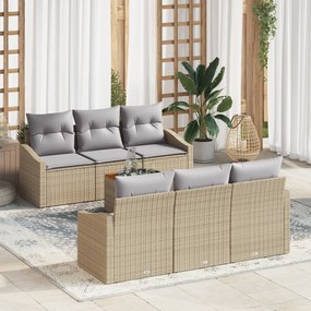 vidaXL Σετ Σαλονιού Κήπου 7 pcs Μπεζ, ανοιχτό γκρι 55 x 55 x 37 εκ