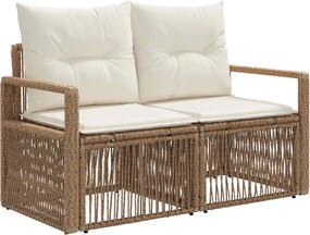 vidaXL Σετ Καναπέ Κήπου 4 pcs Μπεζ συνθετικό ρατάν