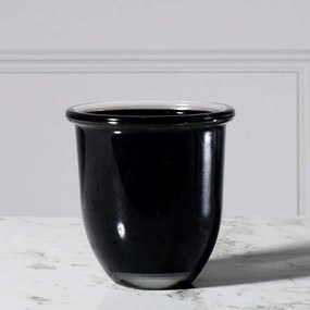 Βάζο Γυάλινο 7920-8 15x15x17cm Black Supergreens Glass