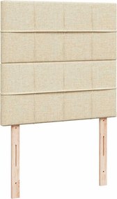 vidaXL Κρεβάτι Boxspring με Στρώμα Κρεμ 90x190 εκ.Υφασμάτινο