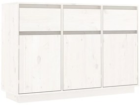 vidaXL Μπουφές Λευκός 110 x 34 x 75 εκ. από Μασίφ Ξύλο Πεύκου
