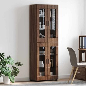 vidaXL Highboard Καφέ δρυς 60 x 35 x 182 εκ. Επεξεργασμένο ξύλο