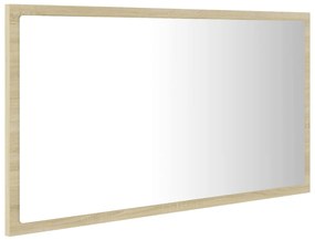 vidaXL Καθρέφτης Μπάνιου με LED Sonoma Δρυς 80x8,5x37 εκ. Ακρυλικός