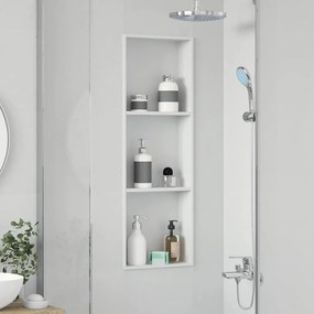 vidaXL Νίτσα Μπάνιου Λευκό 90 x 30 x 9,5 εκ. Ανοξείδωτο Ατσάλι