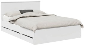 vidaXL Σκελετός Κρεβατιού Λευκό 140 x 190 cm Μηχανήματος Ξύλο