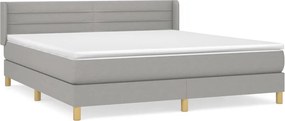 vidaXL Κρεβάτι Boxspring με Στρώμα Αν. Πράσινο 160x200εκ Υφασμάτινο