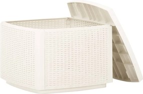 vidaXL Τραπέζι Κήπου Λευκό 53 x 53 x 40 εκ. Πλαστικό