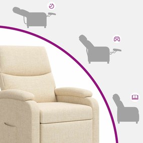 vidaXL Αναπαυτική Καρέκλα Κρεμ Ύφασμα