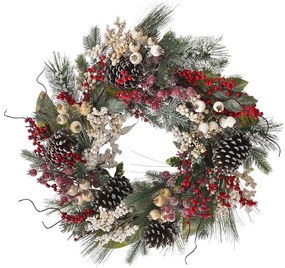 Χριστουγεννιάτικο Στεφάνι Με Berries 81620 55cm Multi