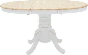 Τραπεζαρία Dallan Lars pakoworld 5τεμ λευκό rubberwood Φ100(+38)x100x75εκ
