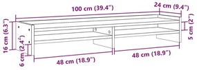 Βάση Οθόνης Μαύρη 100x24x16 εκ. από Επεξεργασμένο Ξύλο - Μαύρο