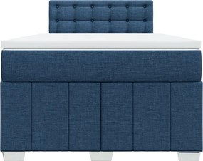vidaXL Κρεβάτι Boxspring με Στρώμα Μπλε 120x200 εκ. Υφασμάτινο