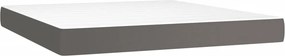 vidaXL Κρεβάτι Boxspring με Στρώμα Γκρι 180x200 εκ. Συνθετικό Δέρμα