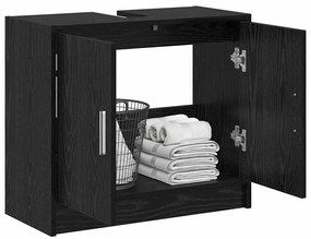 vidaXL Ντουλάπα Νιπτήρα Μαύρη Οξυά 63 x 29 x 55 cm Επεξεργασμένο ξύλο