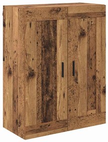 vidaXL Highboard με συρτάρι 2 pcs Παλιό Ξύλο Σύνθετο Ξύλο και Γυαλί