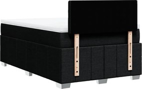 vidaXL Κρεβάτι Boxspring με Στρώμα Μαύρο 120x200 εκ. Υφασμάτινο